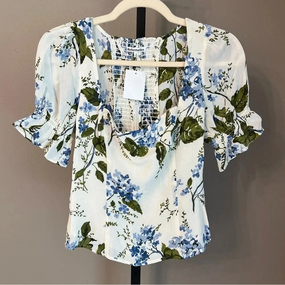 Reformation Tops - Reformation Constance Blouse Riviera Garden Floral 0 NWT Contemporary Feminine